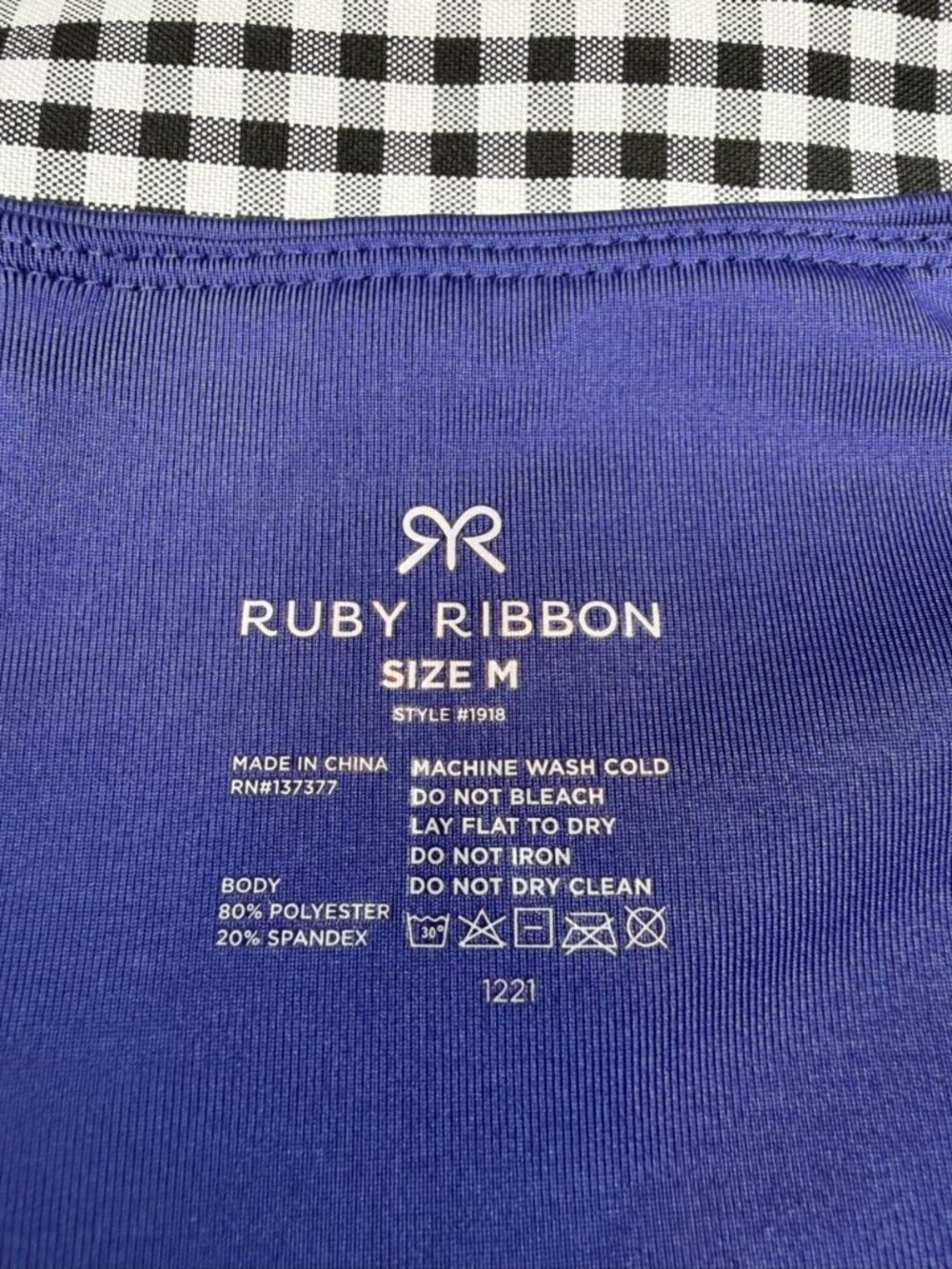 Ruby Ribbon Leggings Womens Medium Purple Black Blue Crop Athletic Yoga Pants - Picture 2 of 5